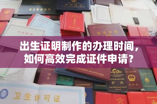 海西出生证明制作的办理时间，如何高效完成证件申请？