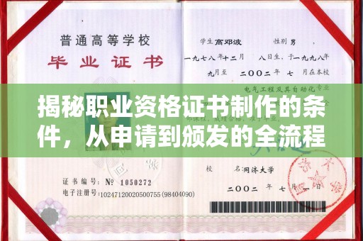 海西揭秘职业资格证书制作的条件，从申请到颁发的全流程解析